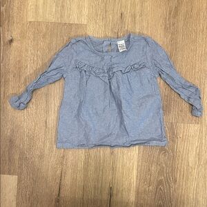 Carter's Long Sleeve Blue Ruffle Tee